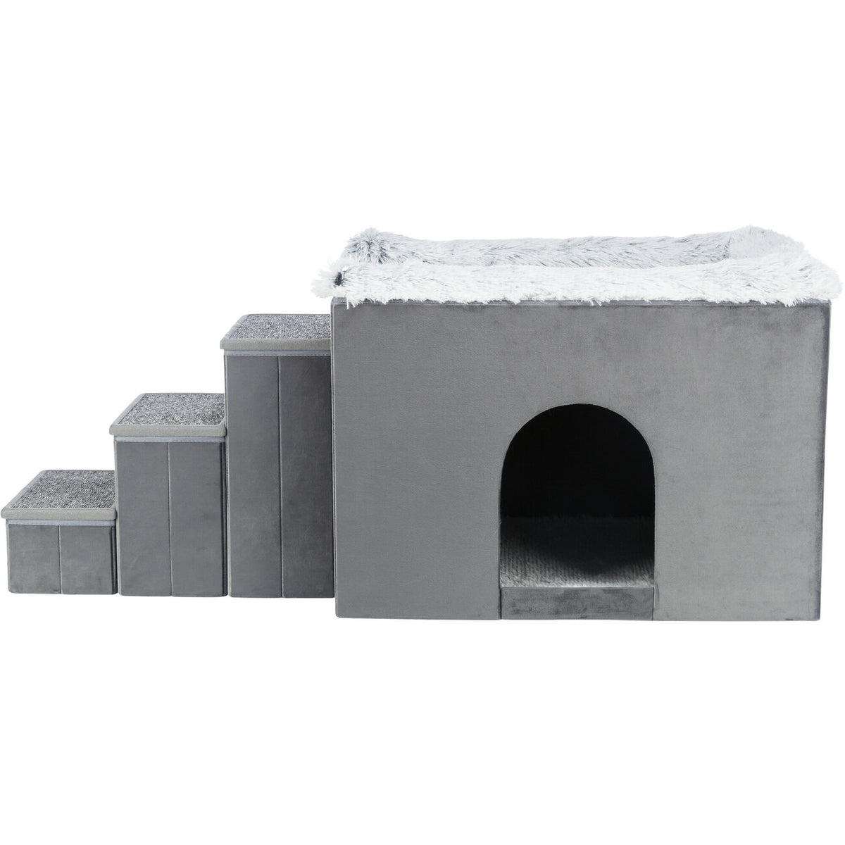 Hunde Beistellbett Harvey mit Treppe und Höhle