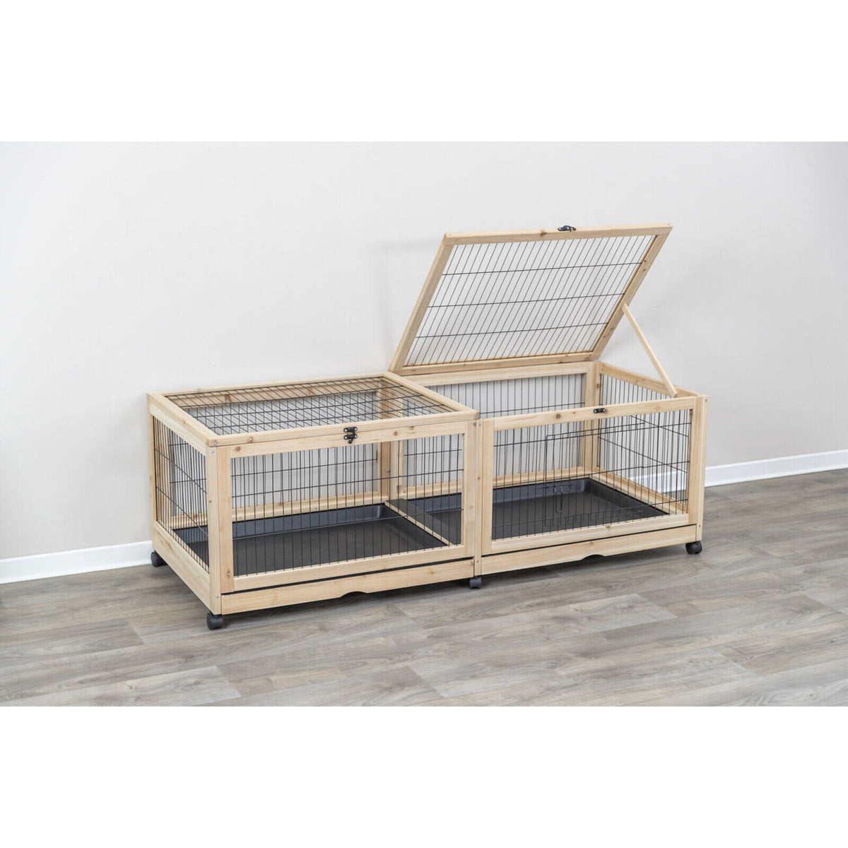 Kleintier Indoor Gehege aus Holz – 150 × 50 × 60 cm
