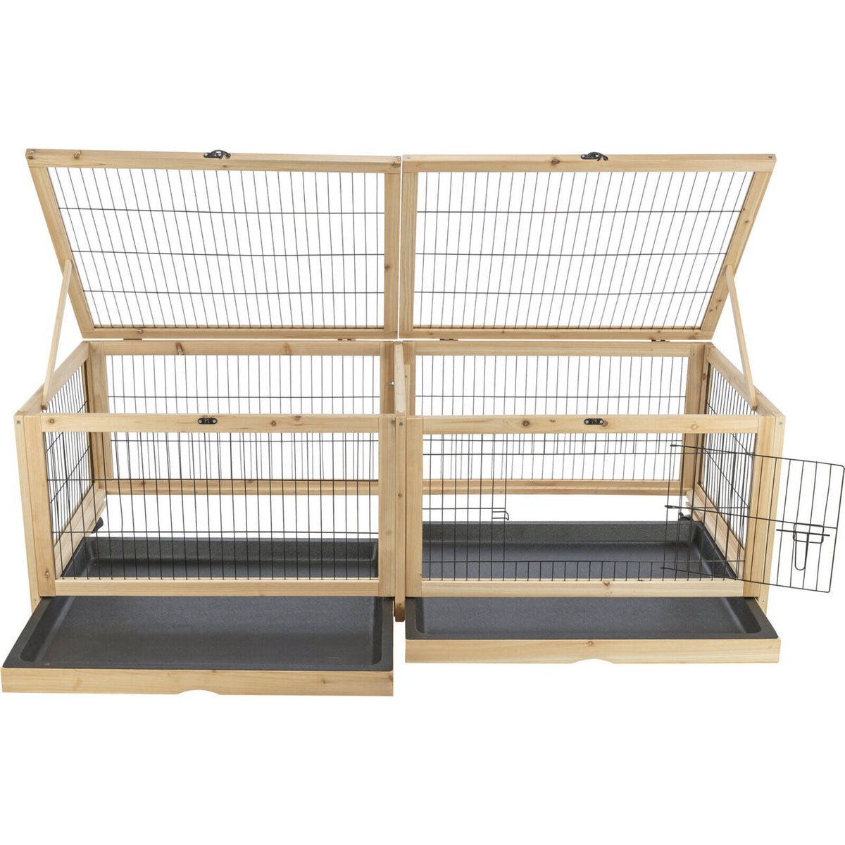 Kleintier Indoor Gehege aus Holz – 150 × 50 × 60 cm