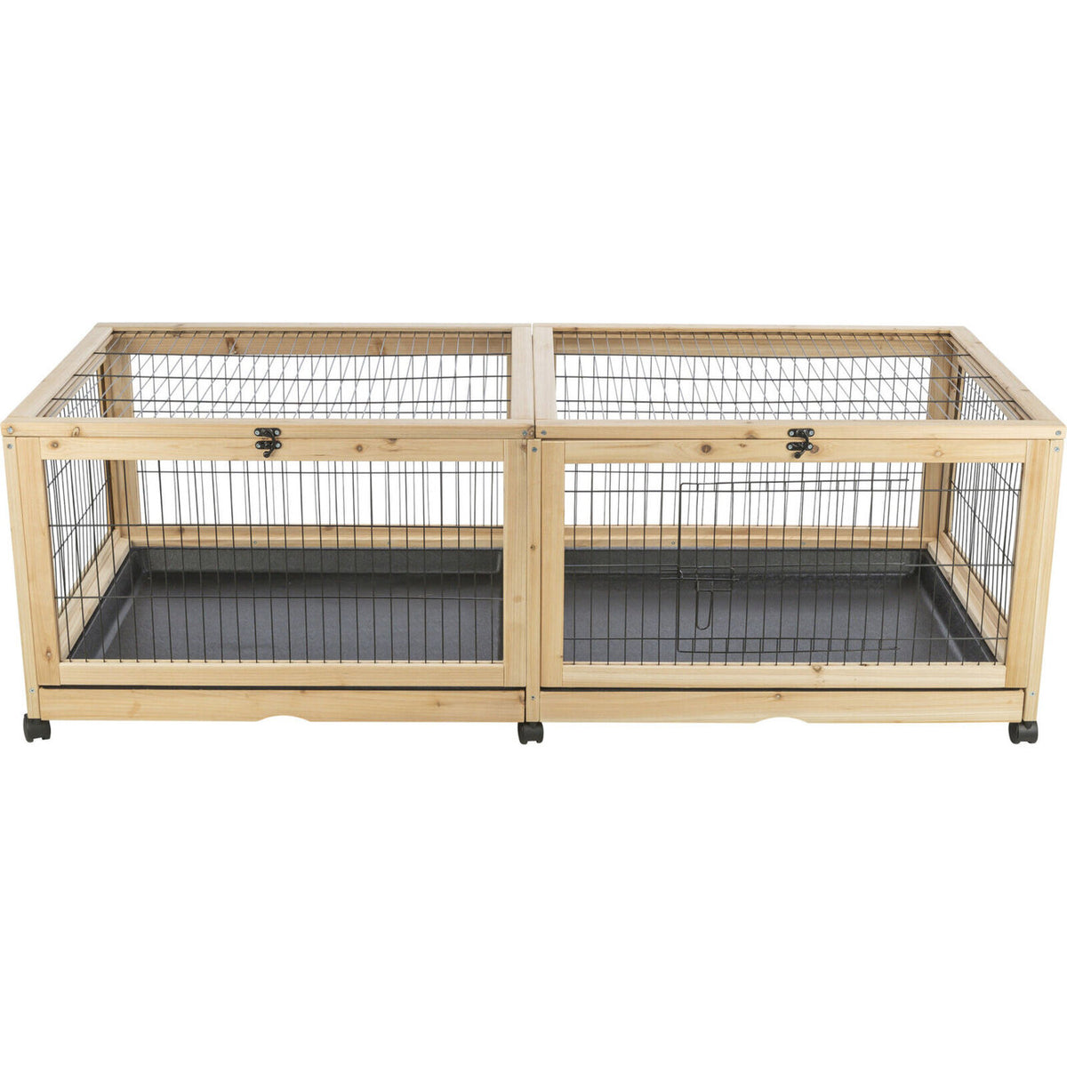 Kleintier Indoor Gehege aus Holz – 150 × 50 × 60 cm