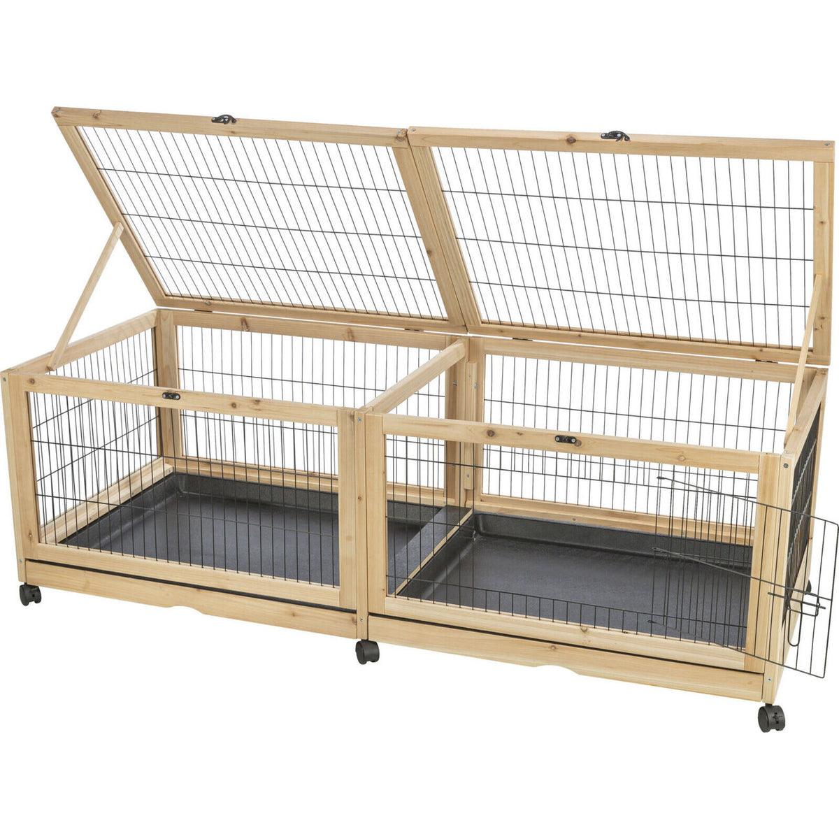 Kleintier Indoor Gehege aus Holz – 150 × 50 × 60 cm