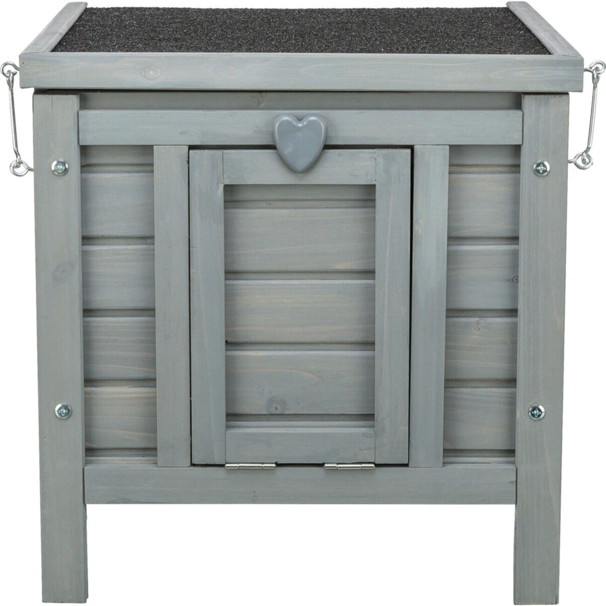 TRIXIE Kleintierhaus für Kaninchen & Meerschweinchen | Outdoor-Paradies – 42 × 43 × 51 cm, grau
