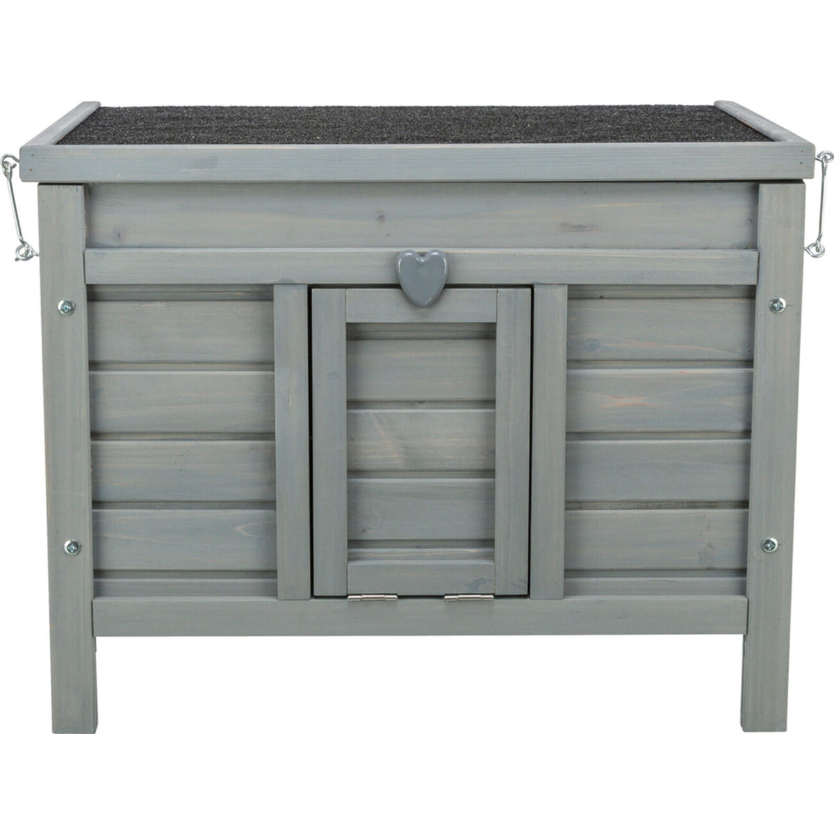 TRIXIE Kleintierhaus für Kaninchen & Meerschweinchen | Outdoor-Paradies – 60 × 47 × 50 cm, grau