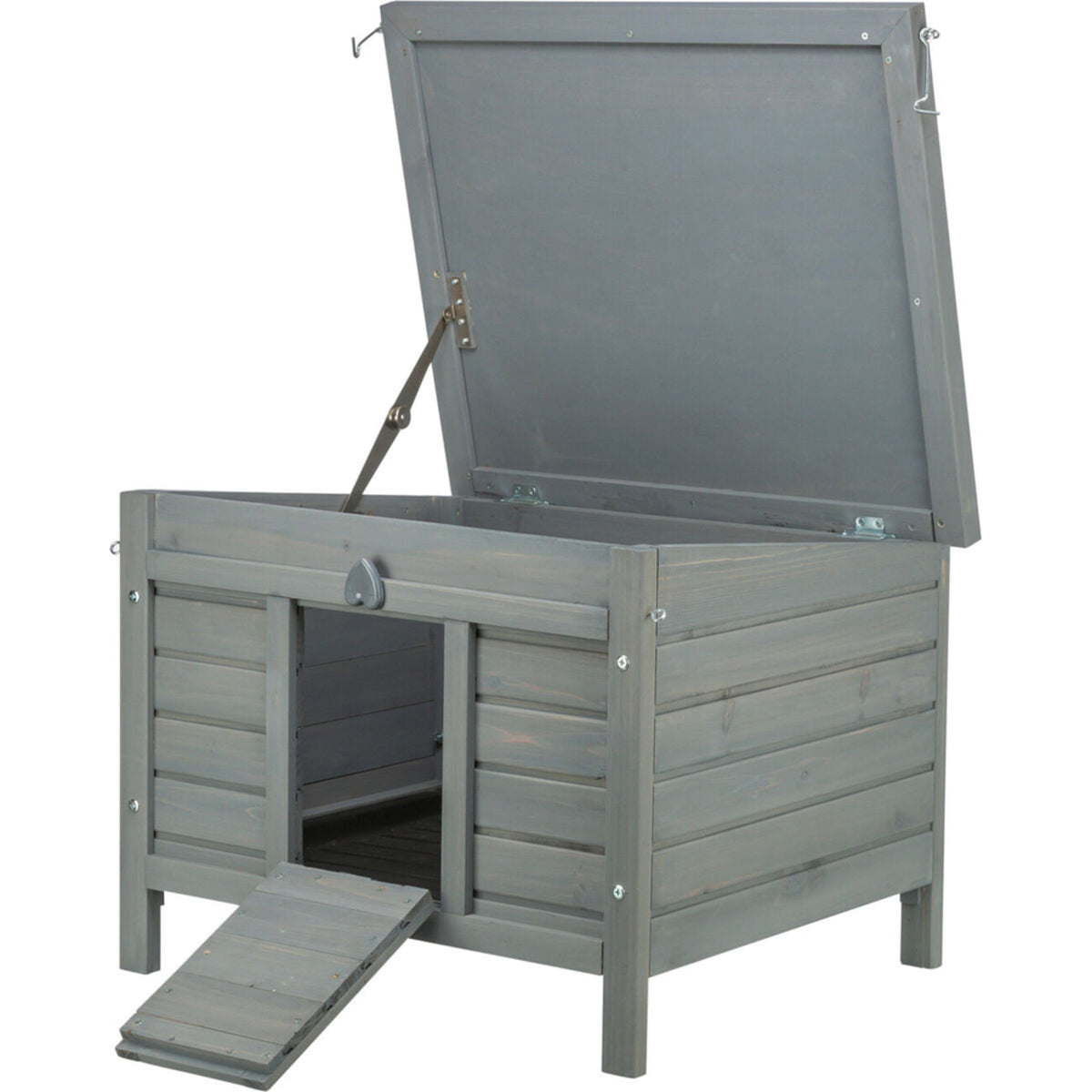 TRIXIE Kleintierhaus für Kaninchen & Meerschweinchen | Outdoor-Paradies – 60 × 47 × 50 cm, grau