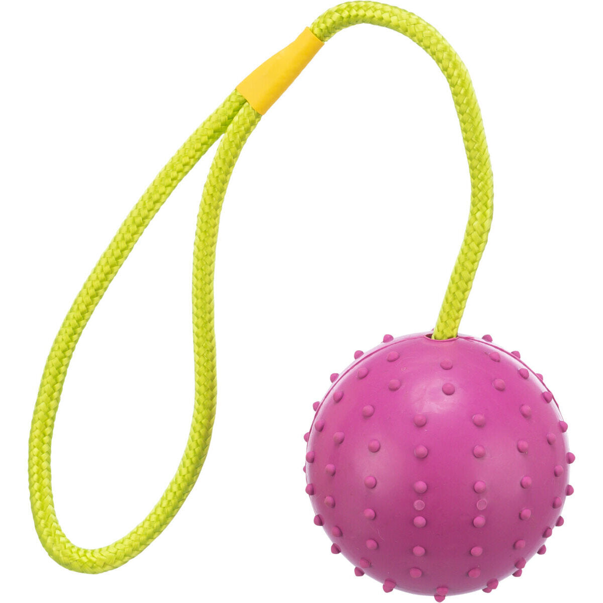 Spielball für Hunde am Seil mit Noppen
