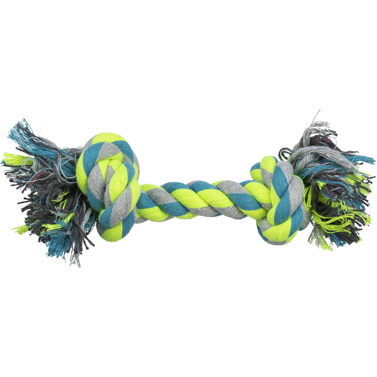 Hunde Spieltau Baumwolle – 28 cm, 150 g, grau/grün/lime