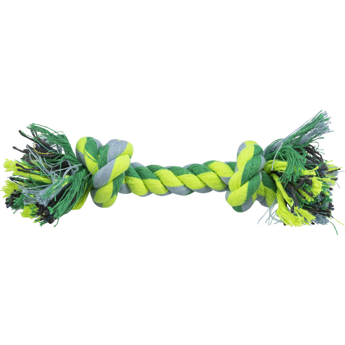Hunde Spieltau Baumwolle – 22 cm, 75 g, grau/grün/lime