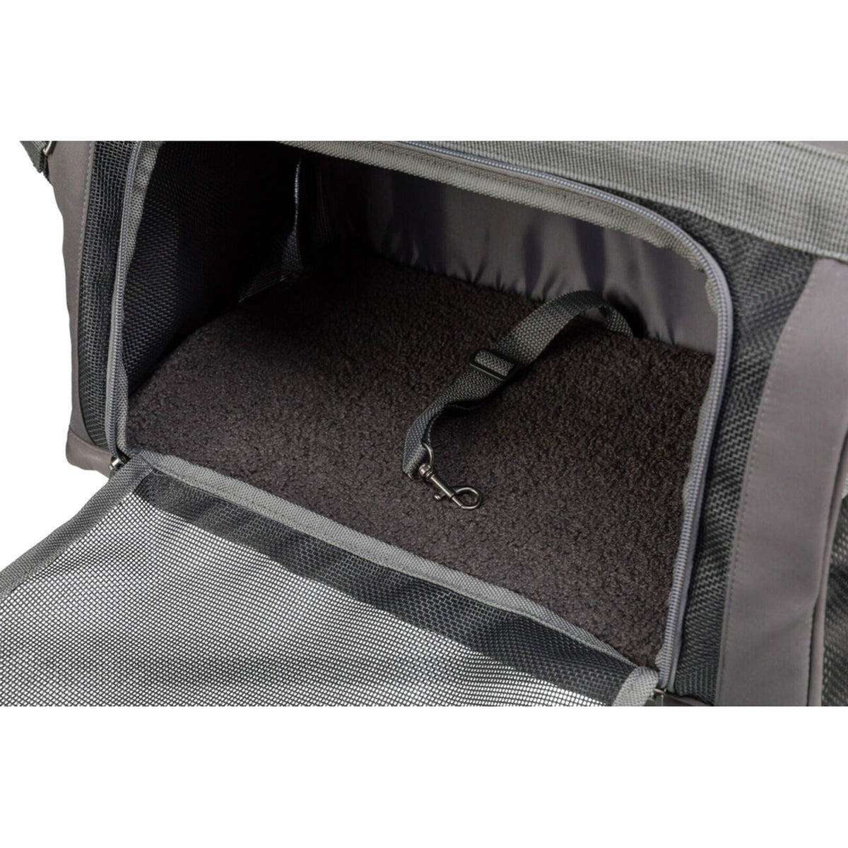 TRIXIE Transporttasche Finlay – Dein stylischer Begleiter für Hund & Katze – 43 × 26 × 32 cm, schwarz/grau
