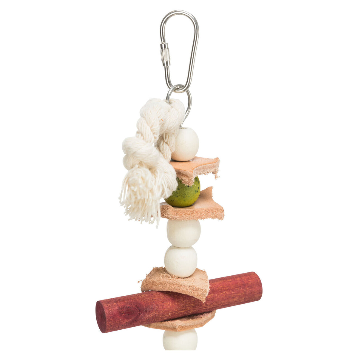 Vogel Holzspielzeug mit Leder und Perlen