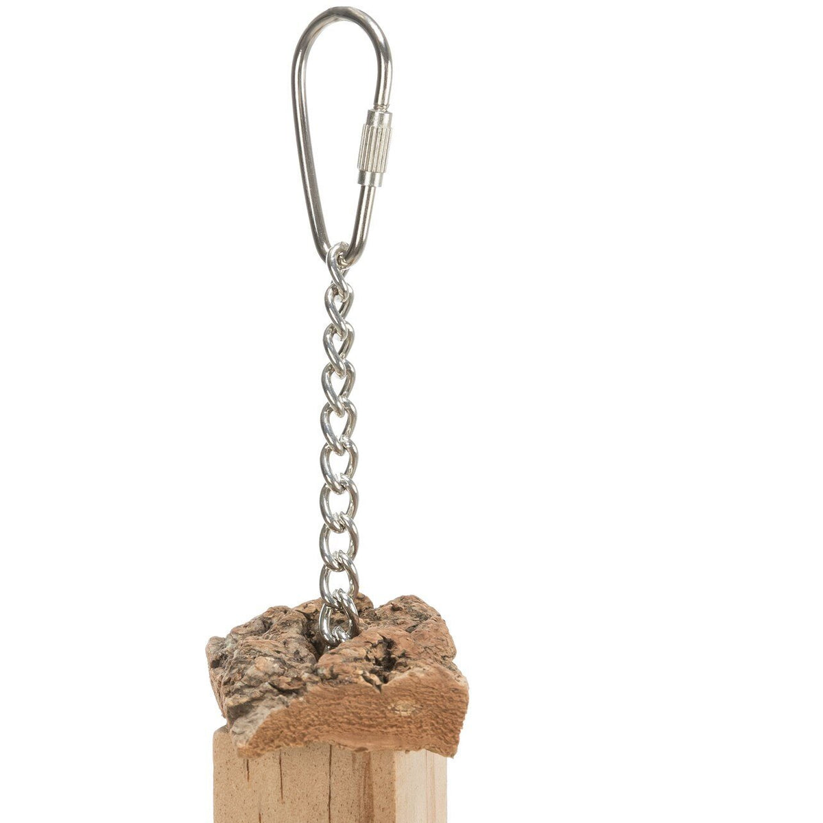 Vogelspielzeug Holz mit Tau zum Aufhängen