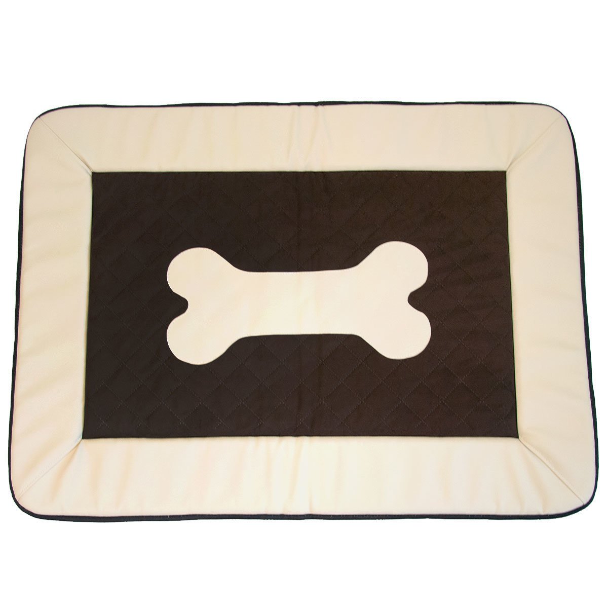 Hundematte mit Knochen-Motiv – L: 83x112 cm, ecru/choco