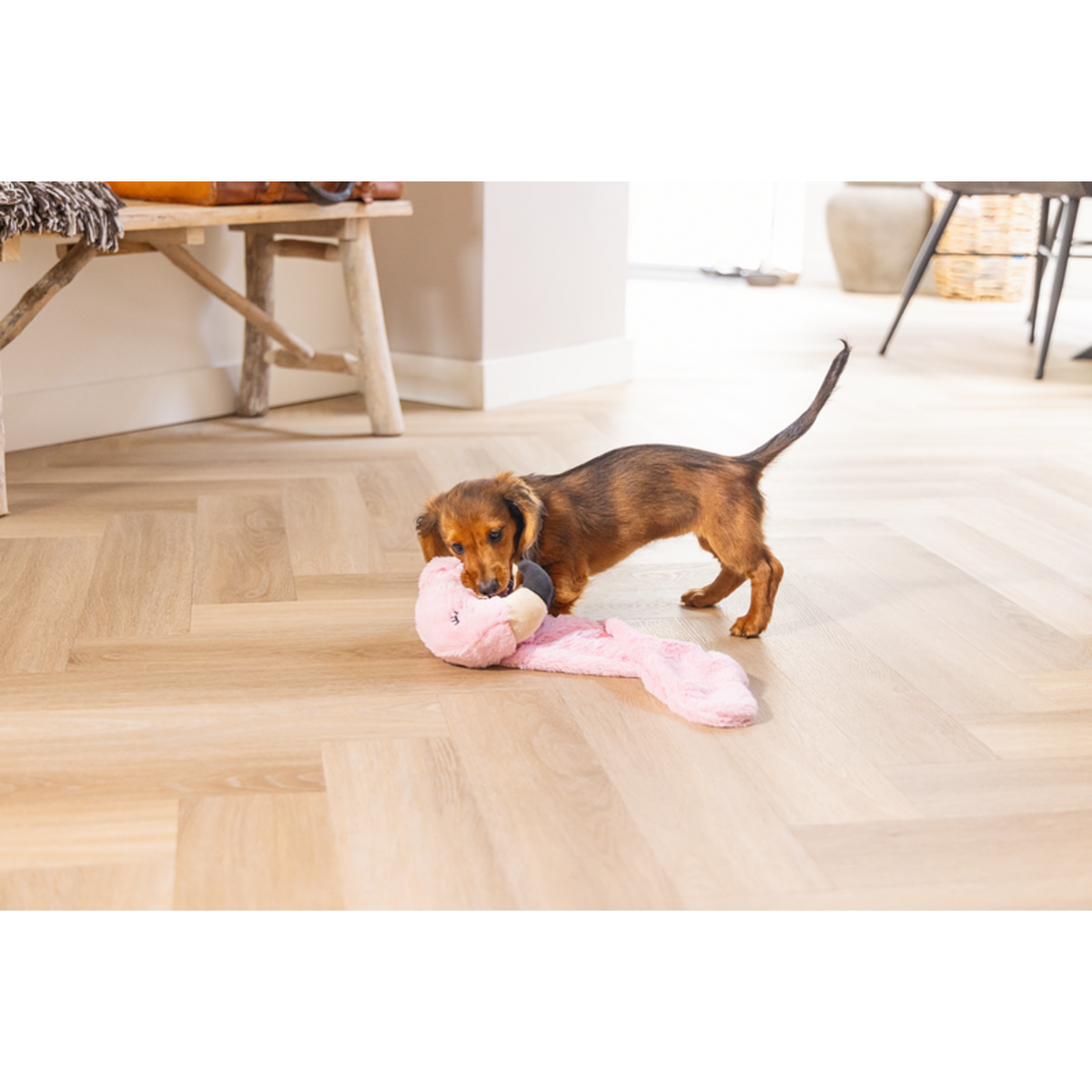 Puppy Welpen Hundespielzeug Flatino Flamingo Fe – 72x27x5 cm
