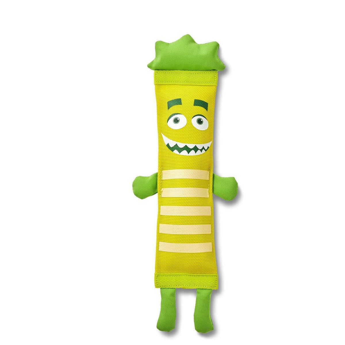 Funny Monster Hunde Dummy aus Feuerwehrschlauch – 38x14x3 cm, gelb/grün