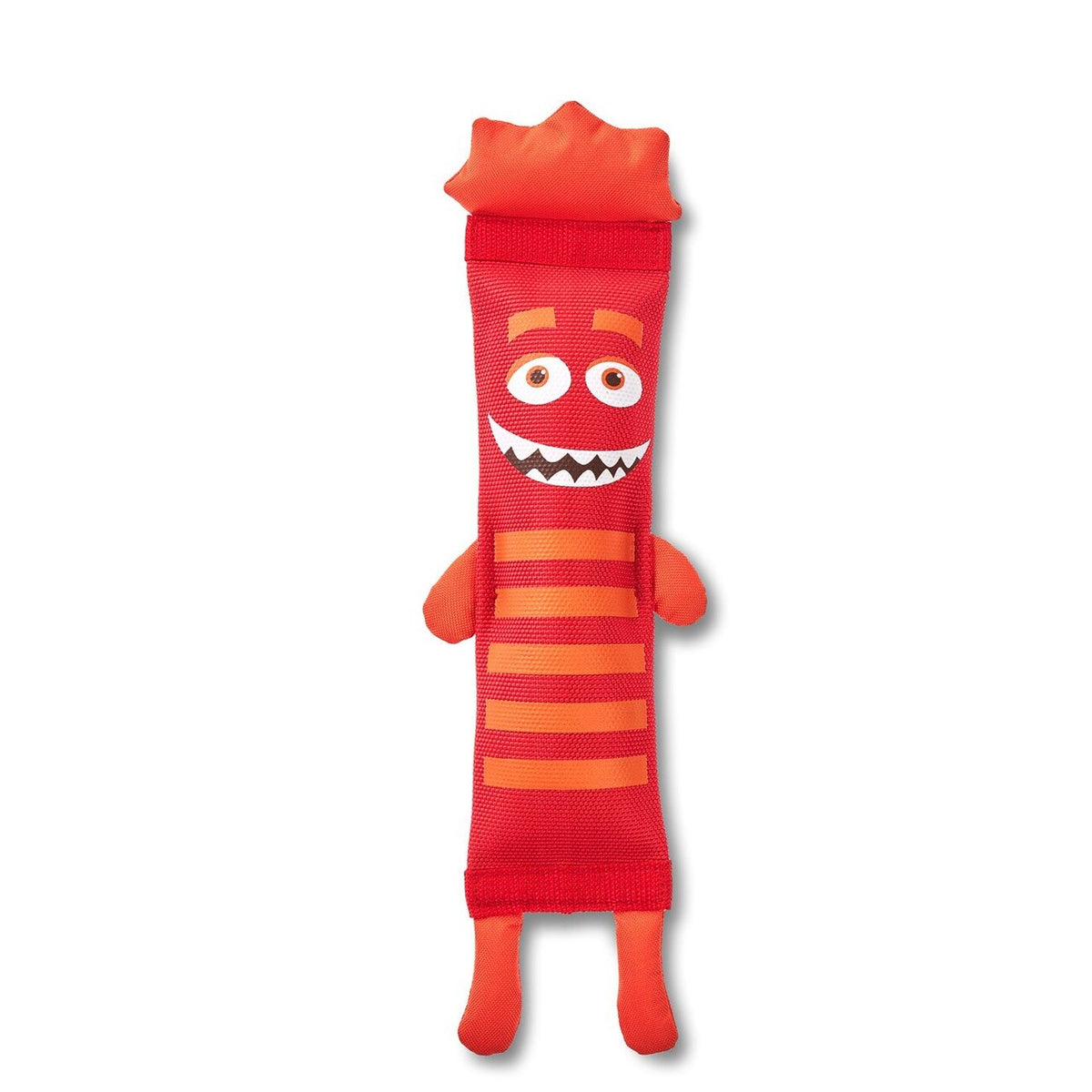 Funny Monster Hunde Dummy aus Feuerwehrschlauch – 38x14x3 cm, rot/orange