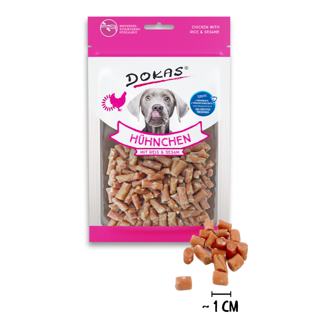 Dokas Hunde-Snack Hühnchen mit Reis & Sesam – Natursnack 70g