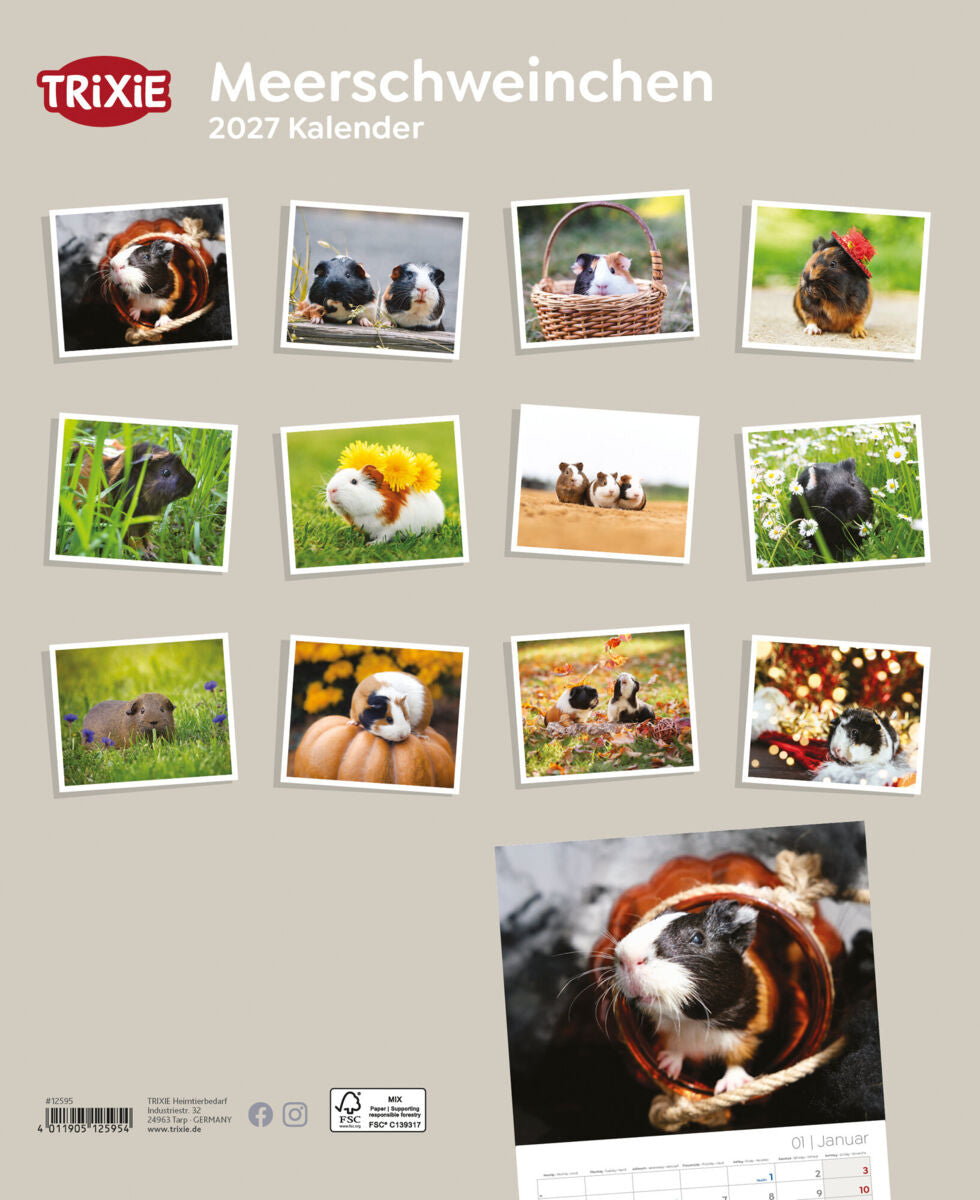 TRIXIE 2027 Kalender Meerschweinchen