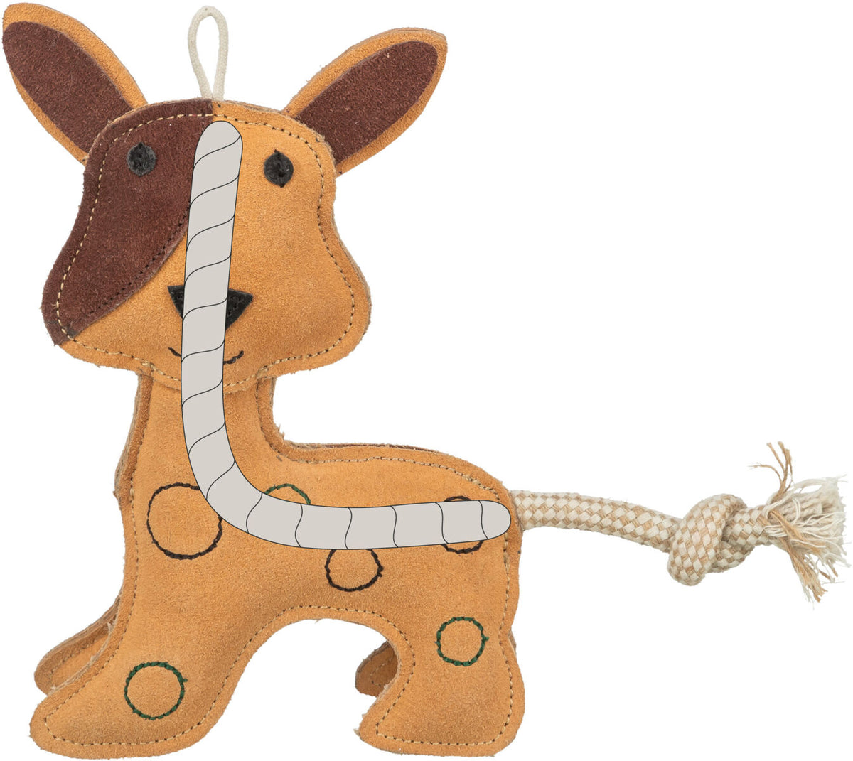 TRIXIE Hundespielzeug Tau & Leder – Robust für Kauen & Zerrspiele