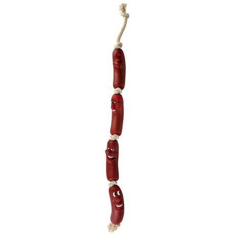 4 Würstchen am Tau, Hunde Spielzeug – Vinyl, ca. 75 cm