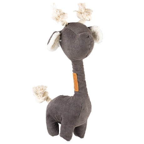 D&D HOME Hundespielzeug Giraffe George aus Cord & Seil – S - 7x15x26 cm grau