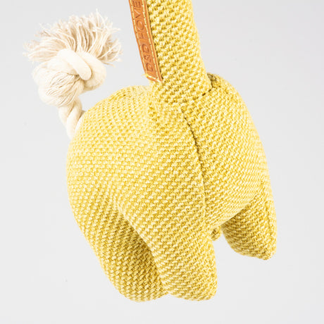 D&D HOME Hundespielzeug Giraffe George aus Cord & Seil – S - 7x15x26cm gelb