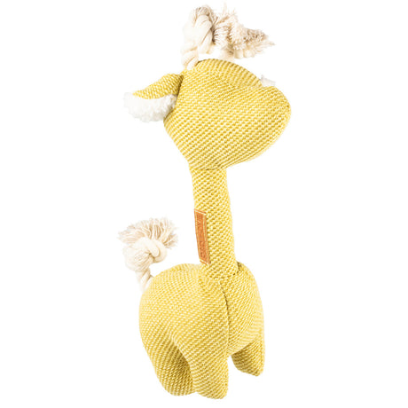 D&D HOME Hundespielzeug Giraffe George aus Cord & Seil – S - 7x15x26cm gelb