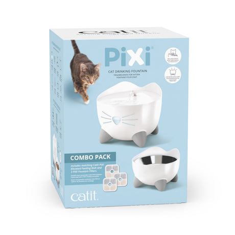 Catit Pixi Combo Kit Trinkbrunnen  Futternapf und 3 Ersatzfilter