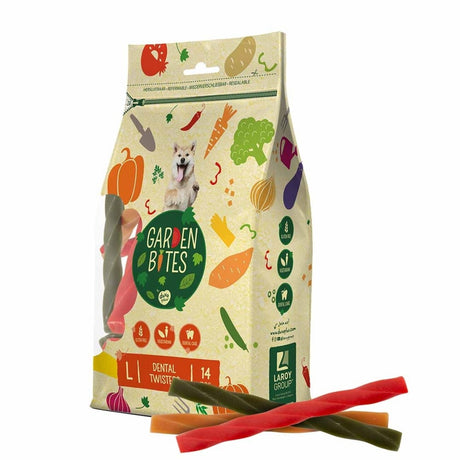 Duvo+ Garden Bites Dental Twisters Mehrfarbig - Veggie-Snack für Hunde – L - 16 cm - 14 Stück