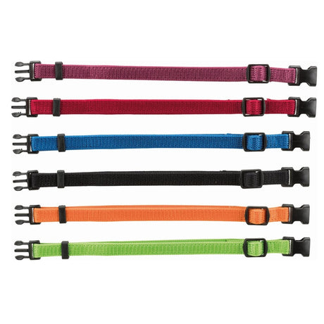 6 Welpen Halsbänder Snap & Easy – (S-M), 17-25 cm/10 mm, rot/grün/gelb/lila/blau/schwarz