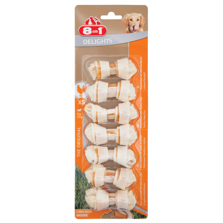 8in1 Delights Kauknochen XS für Hunde – XS, 7 Stück für Hunde bis 12 kg