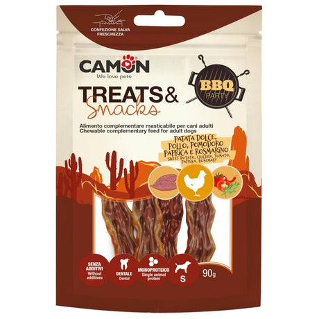 BBQ Party Hundesnack: Süßkartoffel, Bacon & Huhn – Lecker & Gesund! – S: 11 cm