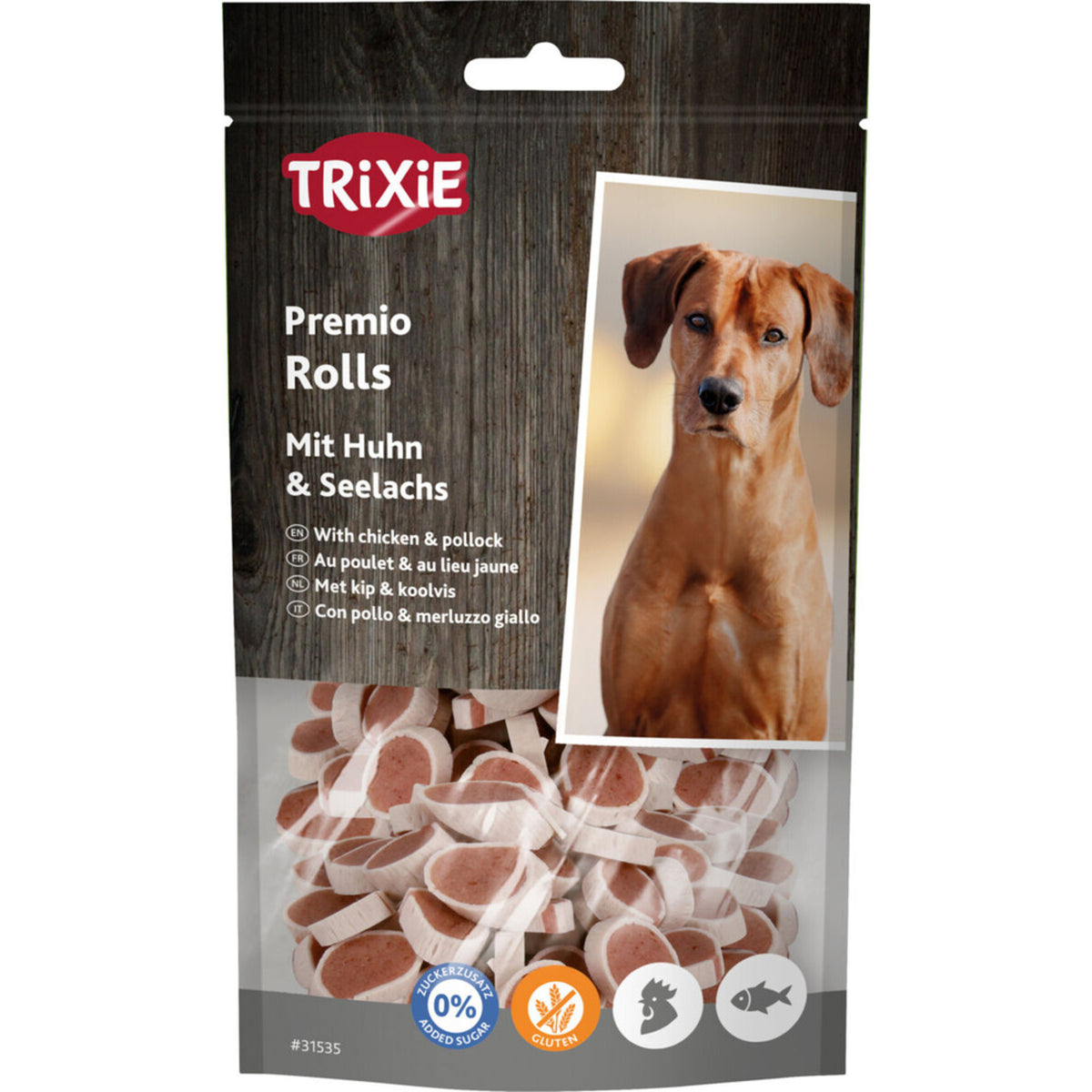 Premio Fish Chicken Hundesnack – Hühnchen & Lachs, Rolls, 75 g