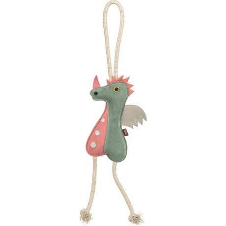 Hundespielzeug Drache am Tau, aus Echtleder/Tau – 55 cm