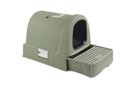Curver Katzentoilette Misty – Rattanoptik 51 × 38,5 × 39,5 cm