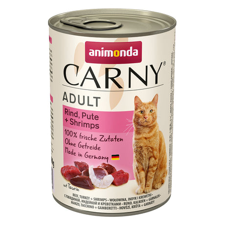 Carny Adult Katzenfutter – Rind & Pute & Shrimps 6x400g