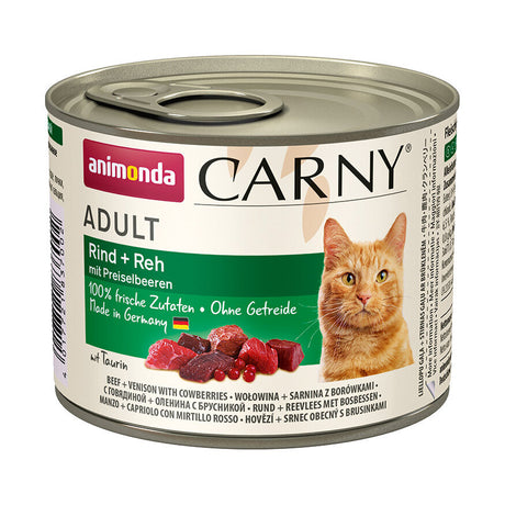 Carny Adult Katzenfutter – Rind, Reh & Preiselbeeren 6x200g