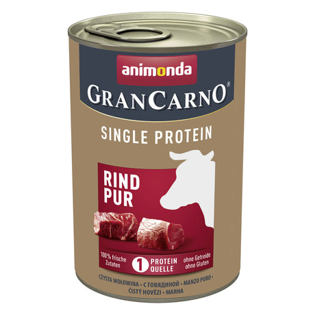 GranCarno Single Protein Hundefutter – Rind - 6 x 400 g