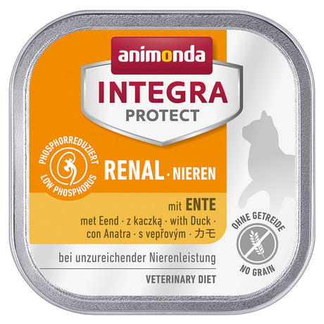 Animonda Integra Protect Niere Katzenfutter Schälchen – mit Ente 16x100g