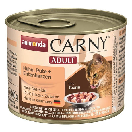 Katzen Nass Futter Carny Adult – Huhn & Pute & Entenherzen, 6x200g