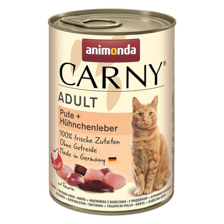Katzen Nass Futter Carny Adult – Pute & Hühnchenleber, 6x400g