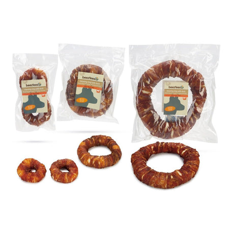 Beeztees Hundesnack Rinderhaut Ring mit Ente