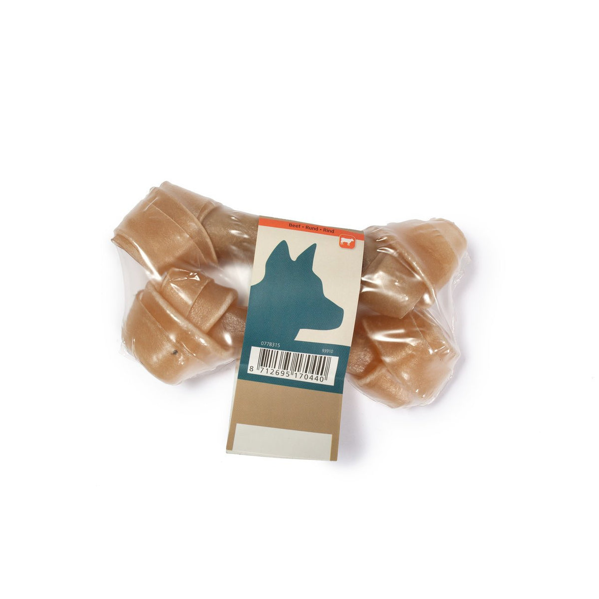 Beeztees Kauknoten Rinderhaut für Hunde – 2 Stk. - L: 12 cm (40-45 g)
