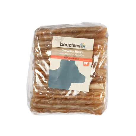 Beeztees Kaustick für Hunde Rinderhaut – L: 12.5 cm - ø: 9 - 10 mm / 100 Stk.