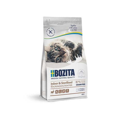 Bozita Katzenfutter Indoor & Sterilised Getreidefrei Rentier – 400g