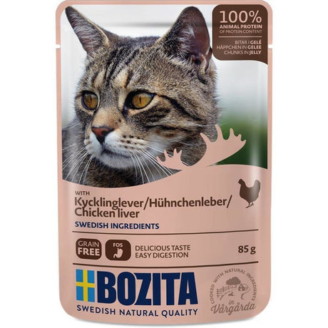 Katzenfutter Häppchen in Gelee – Hühnchenleber - 12 x 85 g