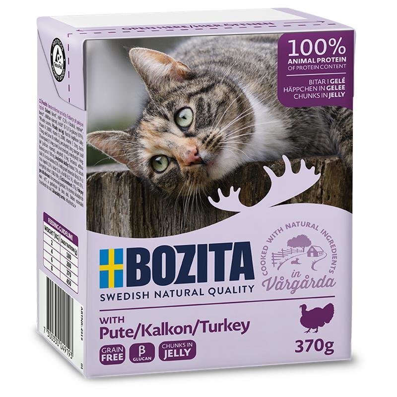 Bozita Katzenfutter Tetra Recart Häppchen in Gelee – Pute 16x370g
