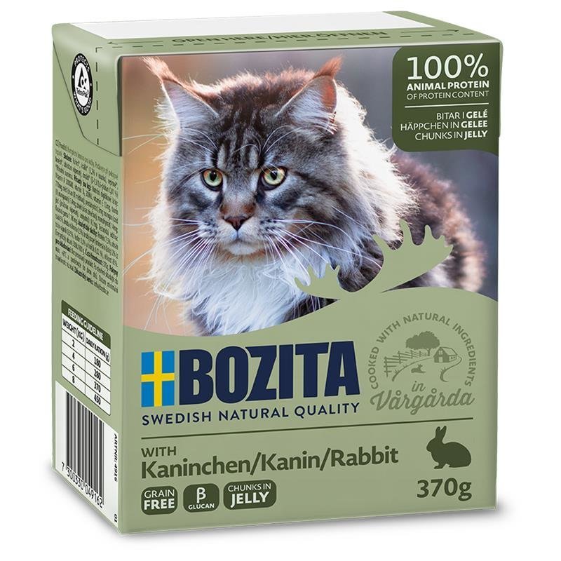 Bozita Katzenfutter Tetra Recart Häppchen in Gelee – Kaninchen 16x370g