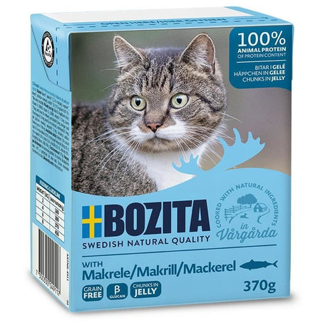 Bozita Katzenfutter Tetra Recart Häppchen in Gelee – Makrele 16x370g