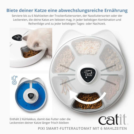 Catit Pixi Smart Futterautomat für 6 Mahlzeiten