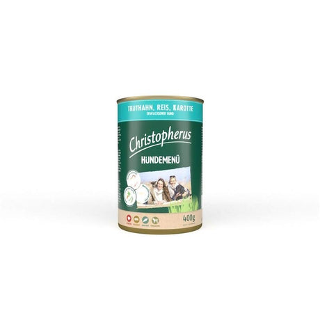 Christopherus Nassfutter Hundemenü Adult – mit Truthahn, Reis, Karotte 6x400g