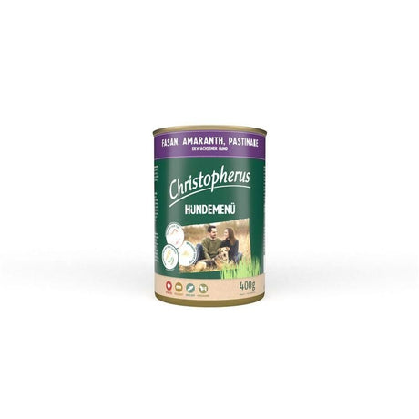 Christopherus Nassfutter Hundemenü Adult – mit Fasan, Amaranth, Pastinake 6x400g